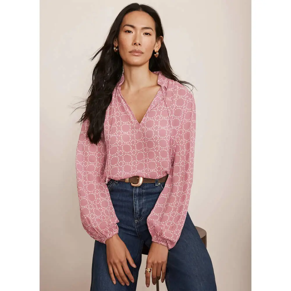 Mint Velvet Pink Geometric Print Blouse